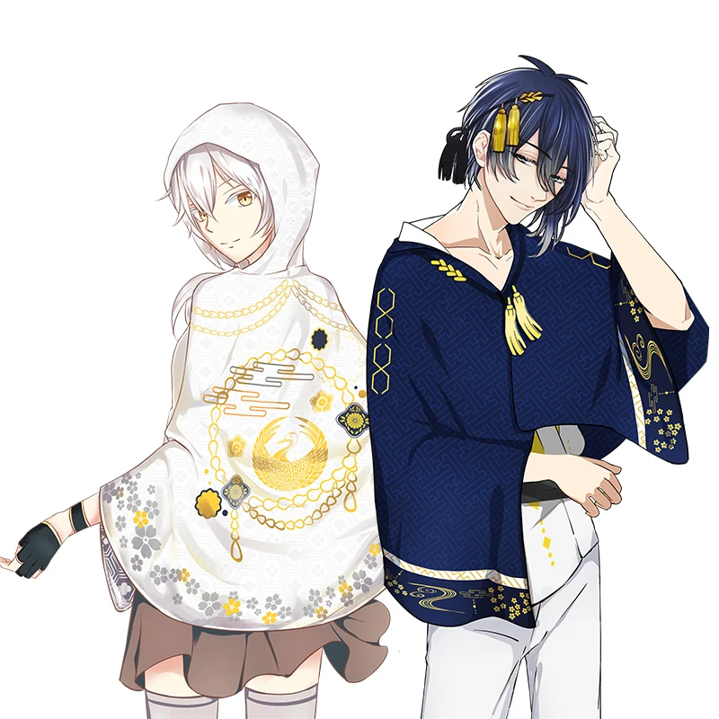 Аниме Touken Ranbu онлайн Mikazuki Munechika Tsurumaru Kuninaga плащ накидка с капюшоном пальто детская
