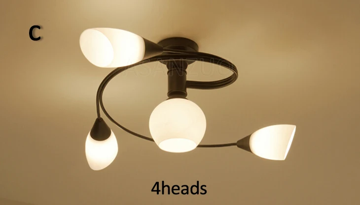 C 4heads Американский потолочный светильник, винтажные лампы для гостиной Iluminacion, потолочный светильник из кованого железа, Домашний Светильник, светильники E27 - Цвет корпуса: C 4heads
