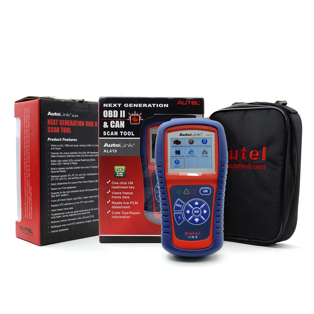 Высококачественный оригинальный Autel AutoLink AL419 OBD II и CAN считыватель кодов