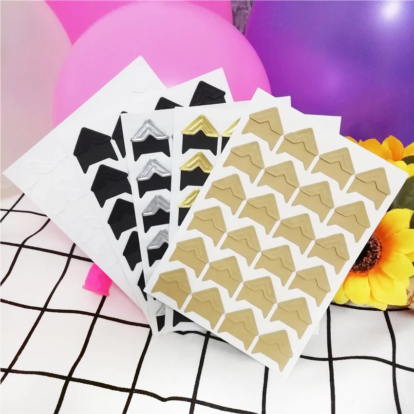 120 шт./лот(5 листов) DIY конфеты цвета винтажные Угловые крафт-бумажные наклейки для фотоальбомов рамка украшения Скрапбукинг
