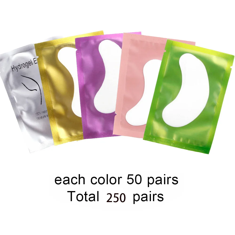 250 pairs set 2 50/250 накладные ресницы наклейки для удлинения под глазами клейкие стельки для бумажных ресницы для наращивания гель-обертывания ресниц патч Макияж инструмент - Цвет: 250 pairs set 2