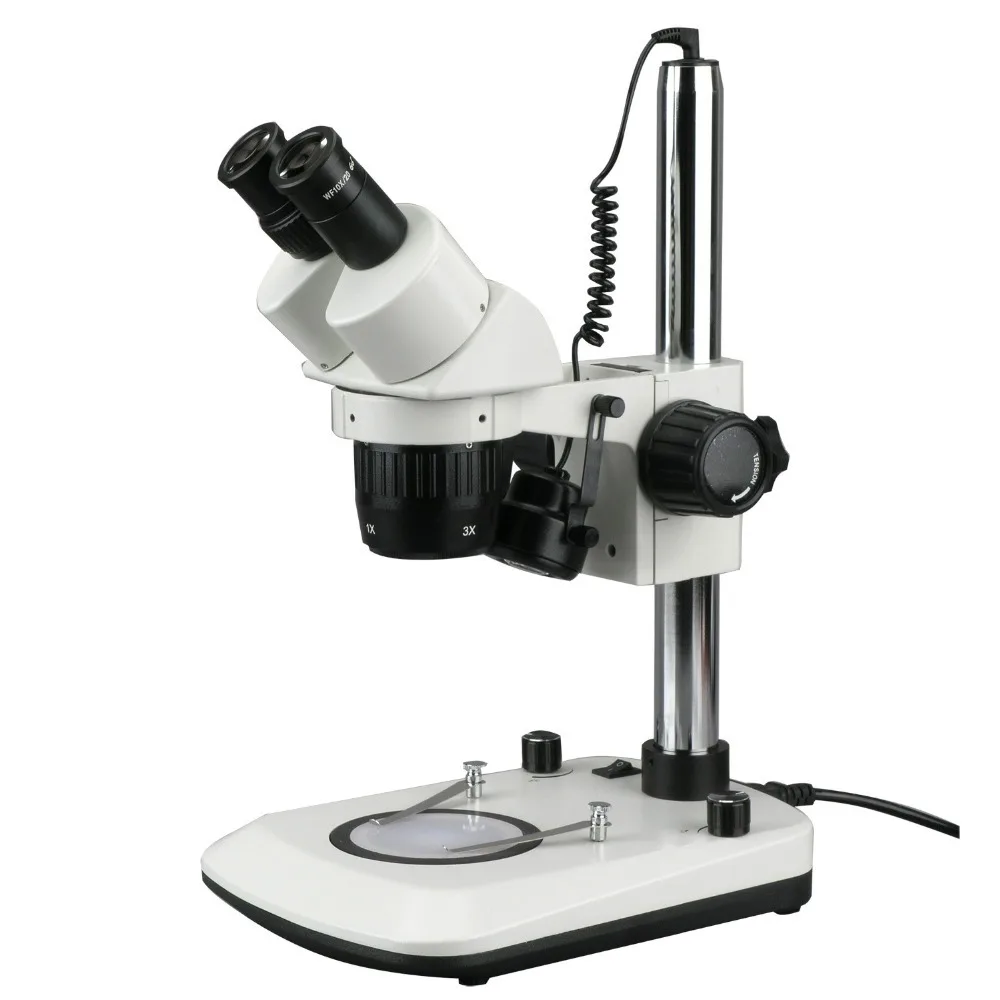 Multi Power Stereo Microscope--AmScope Supplies New 10X & 30X Dual Lit 6W LED Binocular Microscope | Инструменты