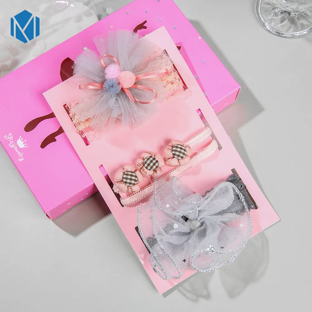 3 шт. детские розовые повязки на голову с короной Кролик цветок из искусственного