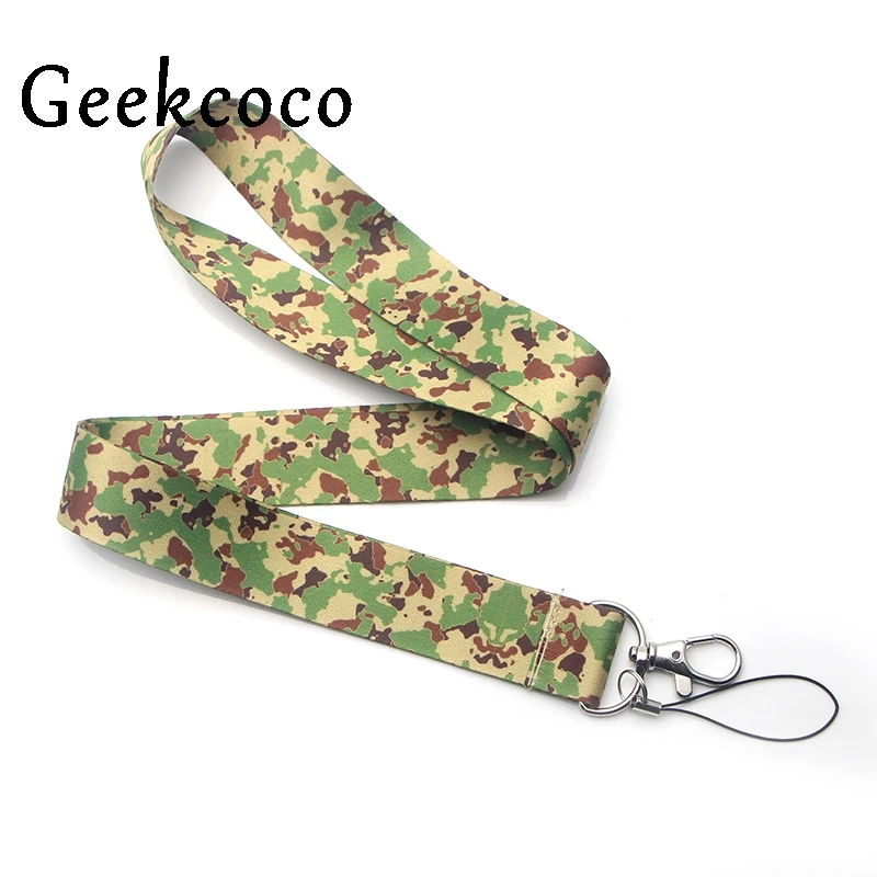 

Camouflage Men women ID Pass Card Badge Cartoon Neck Straps Gym Key Mobile Phone USB Holder lanyard webing J0222