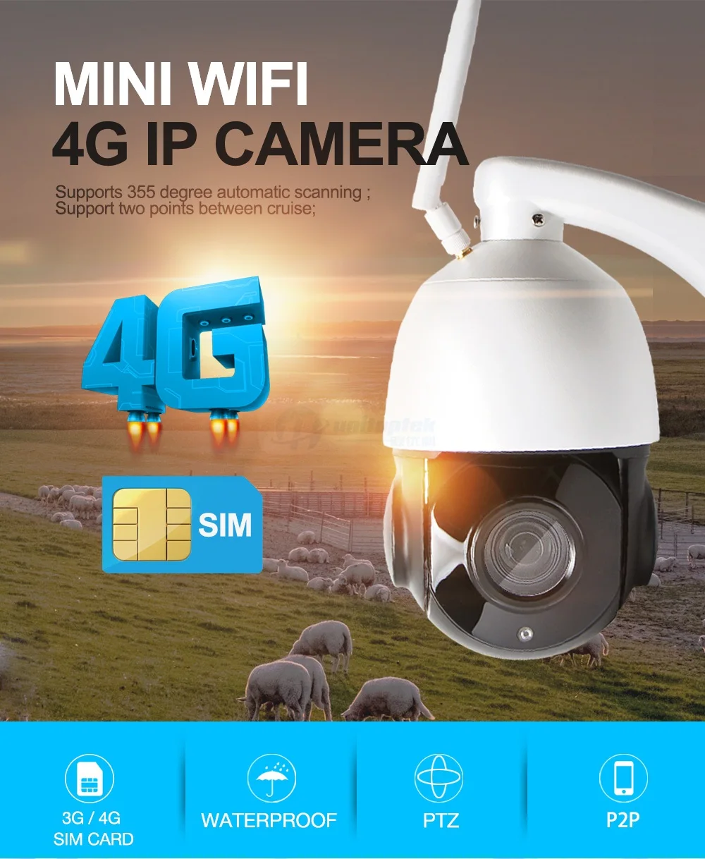 HD 1080P 3g 4G CCTV камера SIM карта скорость купольная Беспроводная PTZ камера Открытый 4X оптический зум SD карта Аудио разговор