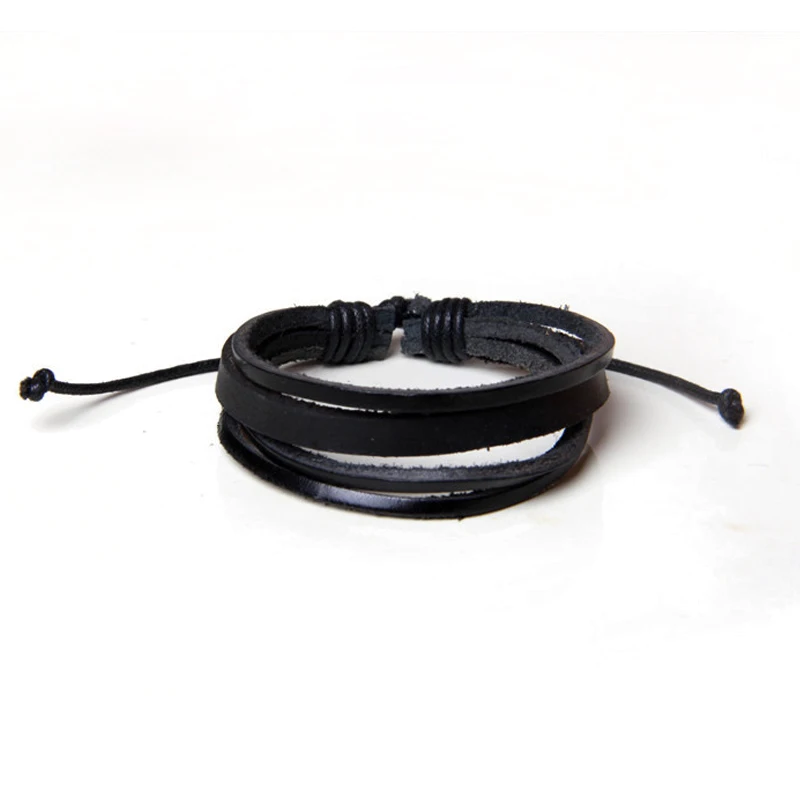 JINSE Мода Multi-Слои конопли Пояса из натуральной кожи строка браслет мужской
