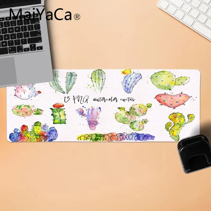 Lock Edge 30x80cm MaiYaCa кактус акварельные офисные мыши геймер Аниме Коврик для мыши Прочный мягкий резиновый Прямоугольный Коврик для мыши ПК компьютер ноутбук мышь коврик - Цвет: Lock Edge 30x80cm