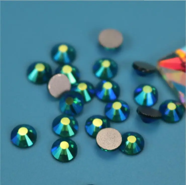

PEACE aquamarine&aquamarine AB Rhinestone for Nail Art 1.3mm-6.5mm Flat back Hotfix Glue on Nail Art Rhinestones shoes bags