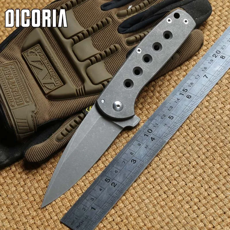 DICORIA Falcon 100% Настоящее лезвие M390 титановая ручка тактический шарикоподшипник для