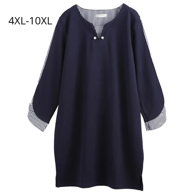 Женское платье с длинным рукавом размера плюс 10XL 8XL 6XL 4XL весеннее элегантное