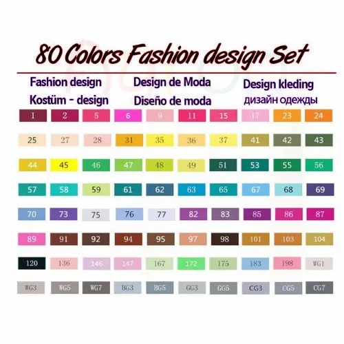 80 costume design Touchfive, 30406080 цветов, двойная головка, художественные маркеры, ручка, маслянистая, алкогольная, эскиз, маркер, ручка, товары для рукоделия, для анимационного манга, рисование - Цвет: 80 costume design