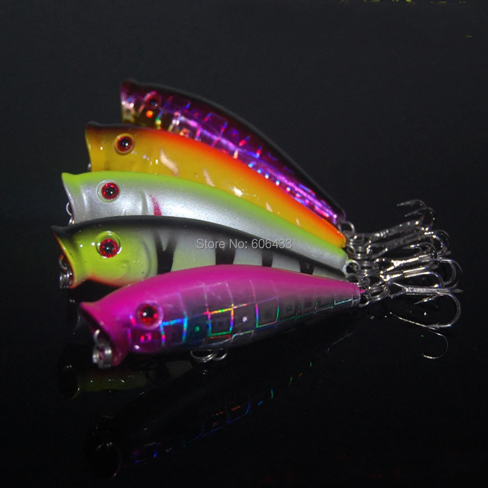 

5 Pieces fishing lure floating Popper Lures fish hook Crank Twitchaits 10g/9cm Free shipping