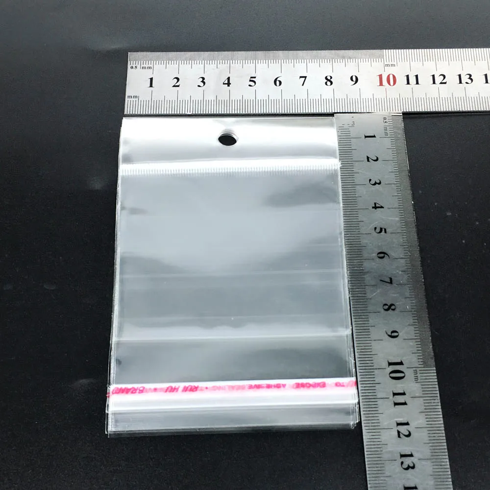 8x12 см 100 шт./лот Ясно самоклеющиеся Печать Пластик сумка для хранения OPP поли чемоданчик Розничная упаковка посылка сумка W/Тусовки отверстия