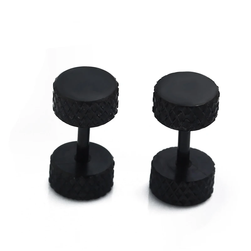 Женские серьги-гвоздики из нержавеющей стали с черным покрытием | Украшения и