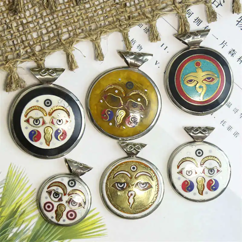 TBP118 Тибетский амулет Будды двухсторонний крест подвеска ОМ мантра|om mantra|pendant