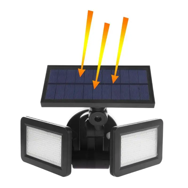 SHGO-Dual Head 48LED Solar Light Radar Sensor Spotlight Waterproof Outdoor Garden Lamp Super Bright Flood LED Lights | Лампы и