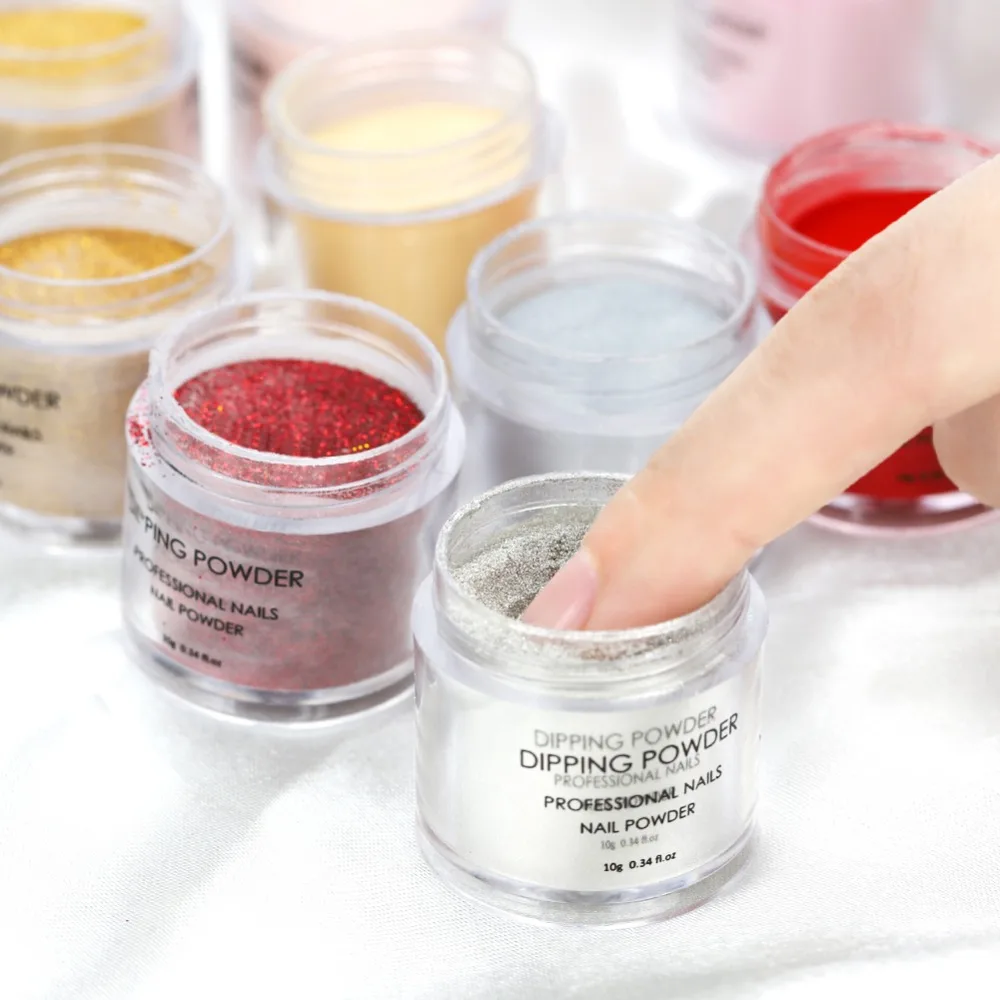 Dip порошки градиентный французский лак для ногтей погружение голографический