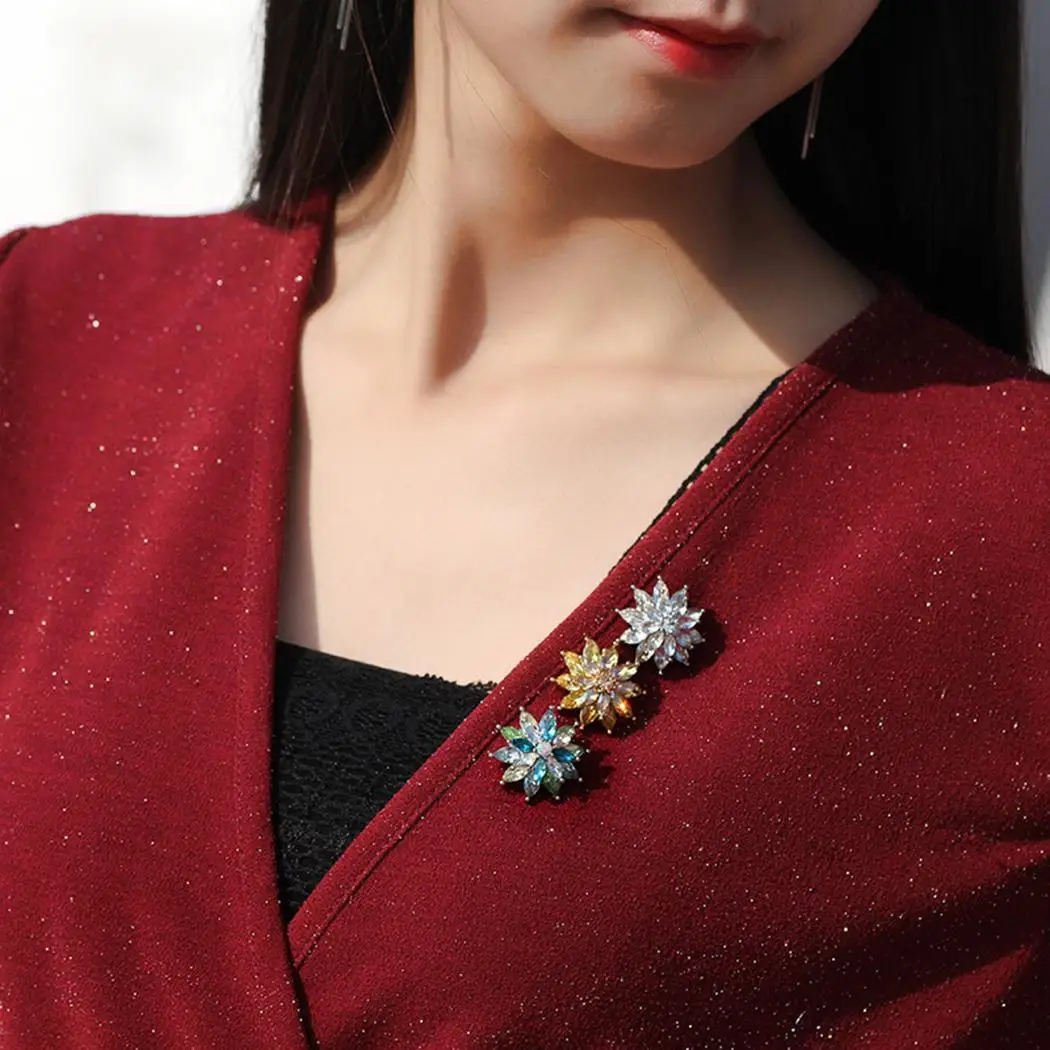 Пирсинг 8 г Кристалл Брошь Для женщин цветок творческий одежда Повседневное