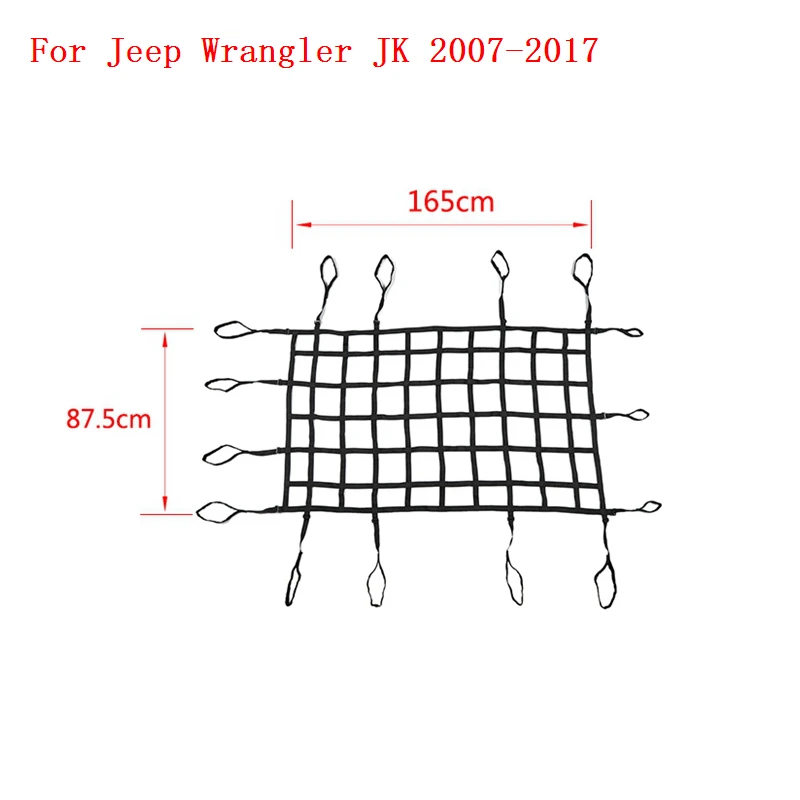 SHINEKA для Jeep Wrangler JK JL 2007- Автомобильный багажник Багажник на крыше грузовая корзина Trail Net для Wrangler JK JL аксессуары - Цвет: black Roof JK