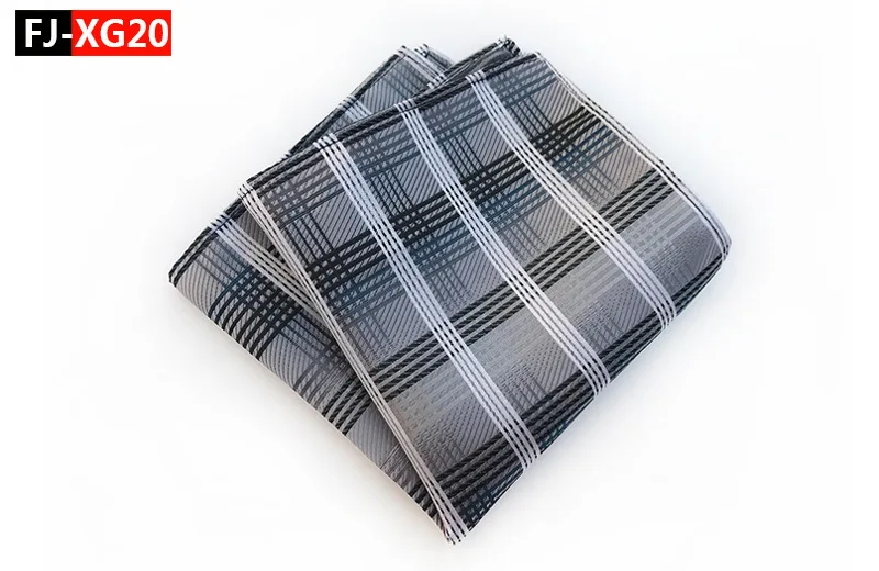 20 цветов Мужской Hanky проверяет, плед полосатый шелковые костюмы Свадебный квадратный Карманный вечерние носовой платок Одежда Аксессуары Шарф