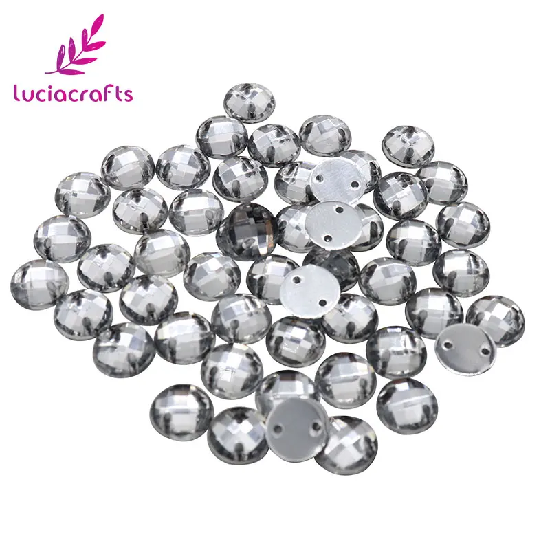 SALE 50/100pcs Acrylic Flat Back Sew On Rhinestone 2 Holes 8mm Crystal Beads Sewing D1101 | Дом и сад
