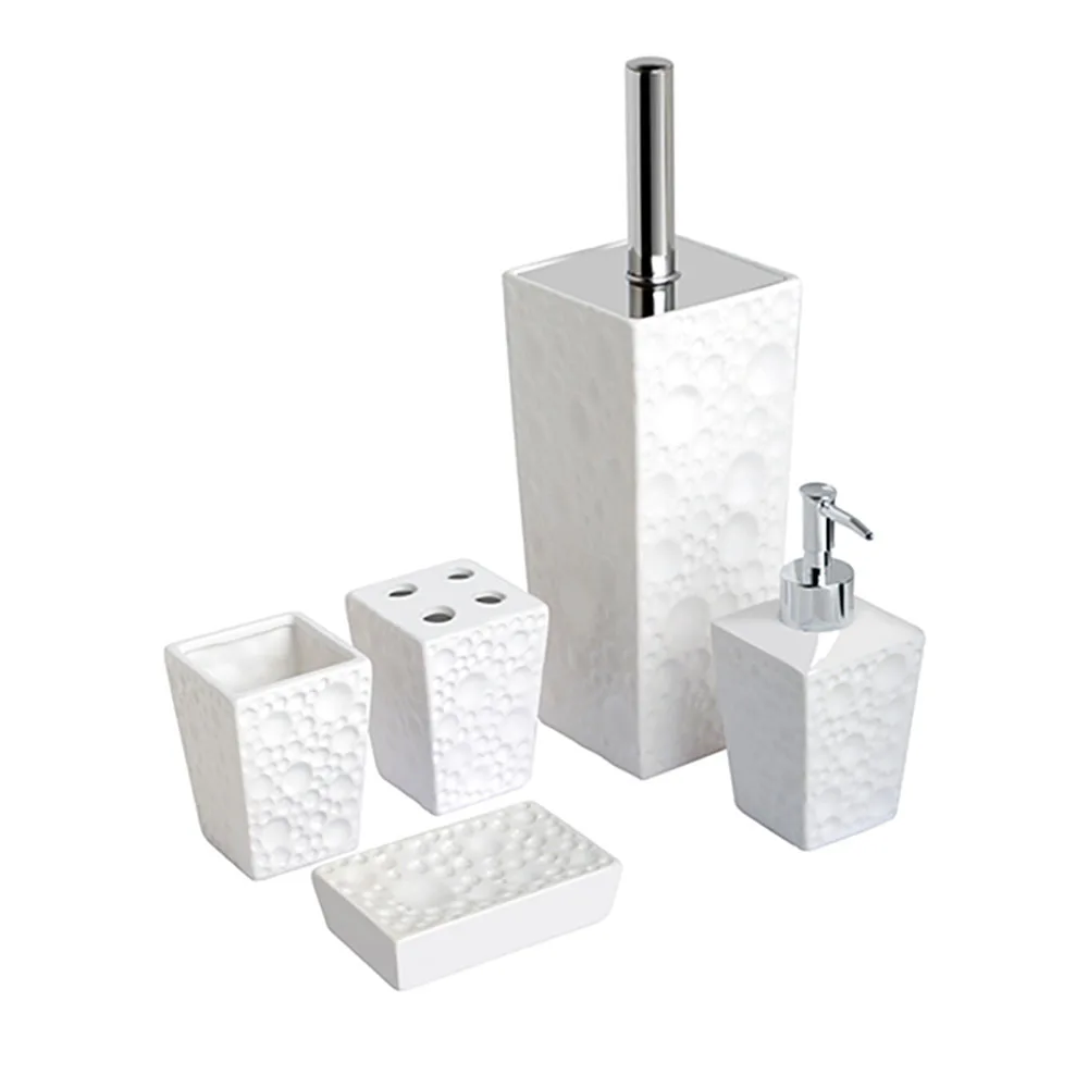 Набор аксессуаров для ванной комнаты из 5 предметов включая туалетную щетку с