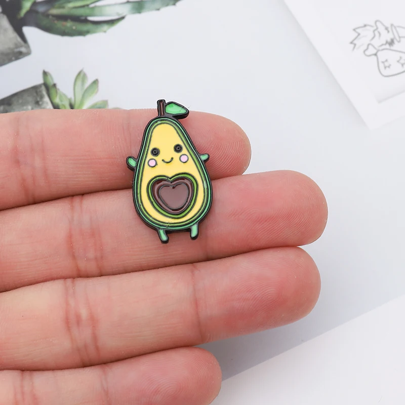 

Cute Cratoon Avocado Pins Funny Lapel pins Pin back Badge Backpack Bag Hat Leather Jackets Accessories Cat lady brooches
