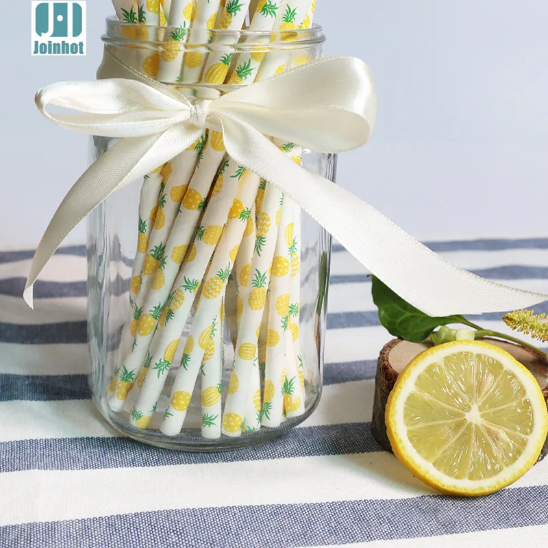 25 шт./лот фруктовые ананасовые бумажные соломинки для дня рождения свадебные