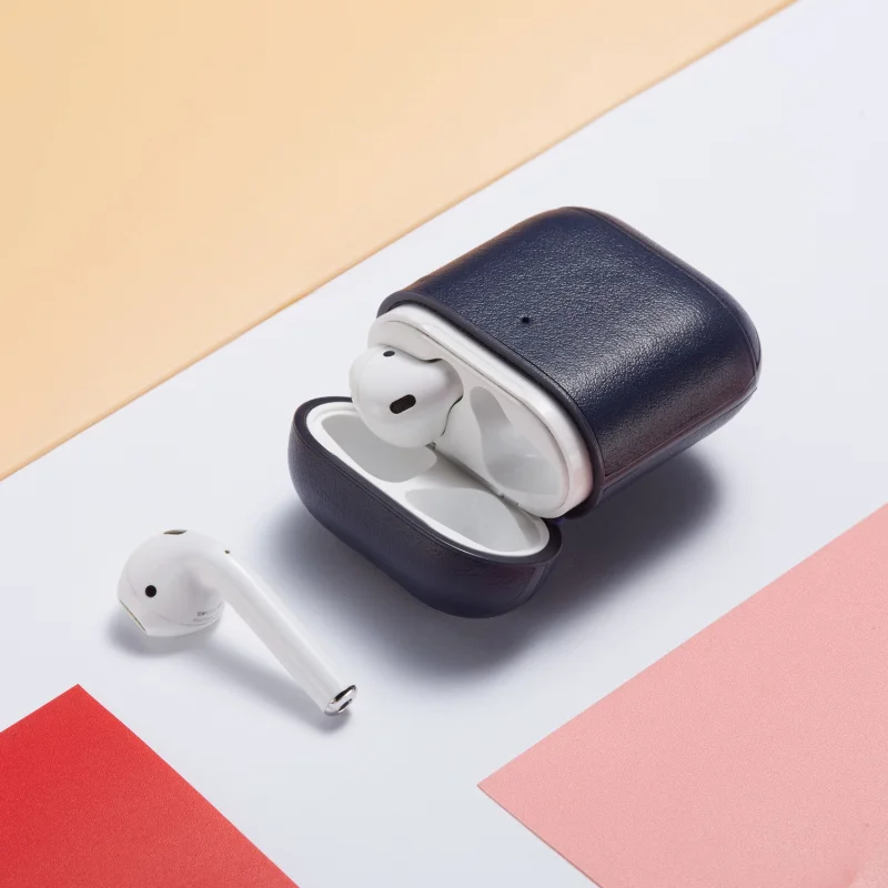 Роскошный бизнес чехол для наушников для Apple Airpods 2 ремешок из искусственной кожи Bluetooth наушники Air Pods чехол AirPod аксессуары