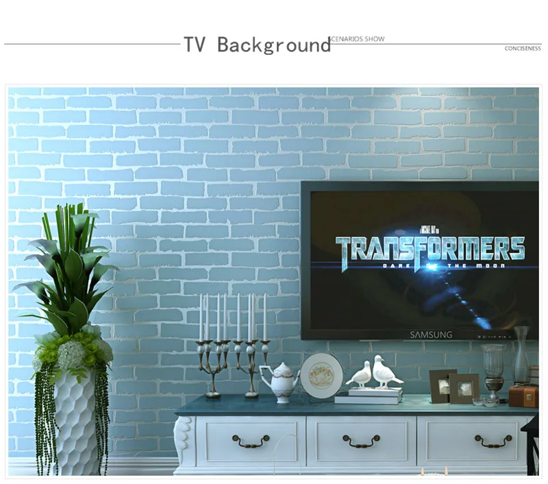 3d Кирпич самоклеющиеся обои рулон современные тисненые 3D эффект кирпичные обои для стен гостиной фон настенное покрытие