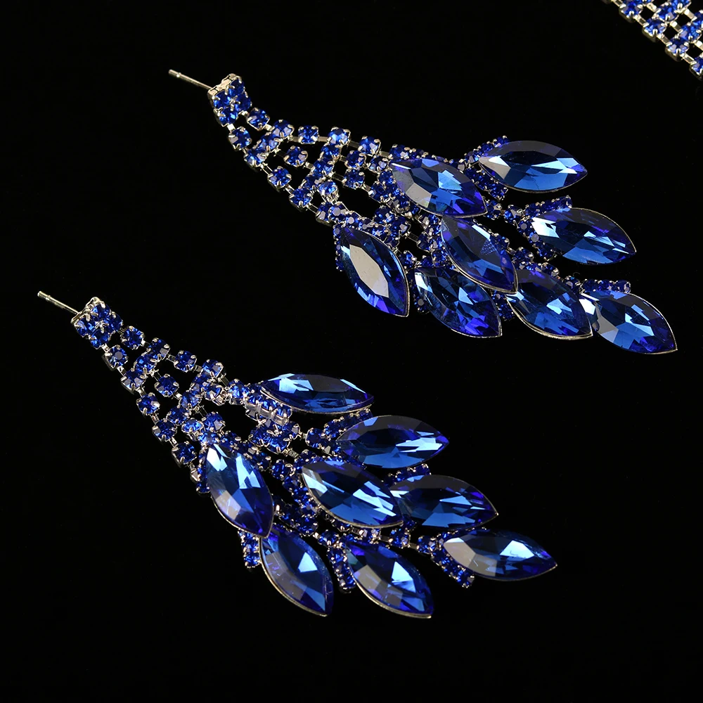Парабола великолепные роскошные блестящие синие стразы бисер choker ювелирные