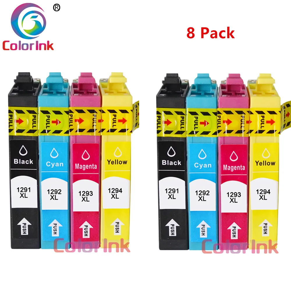 Цветной чернильный картридж 8PK 12XL для Epson T1291 T 1291 12 XL Stylus SX420W SX425W SX525WD SX230 |