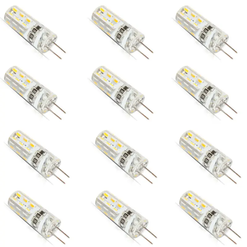 Набор из 12 G4 светодиодный светильник лампы 24 3014SMD энергосберегающие 3 Вт AC/DC 12V