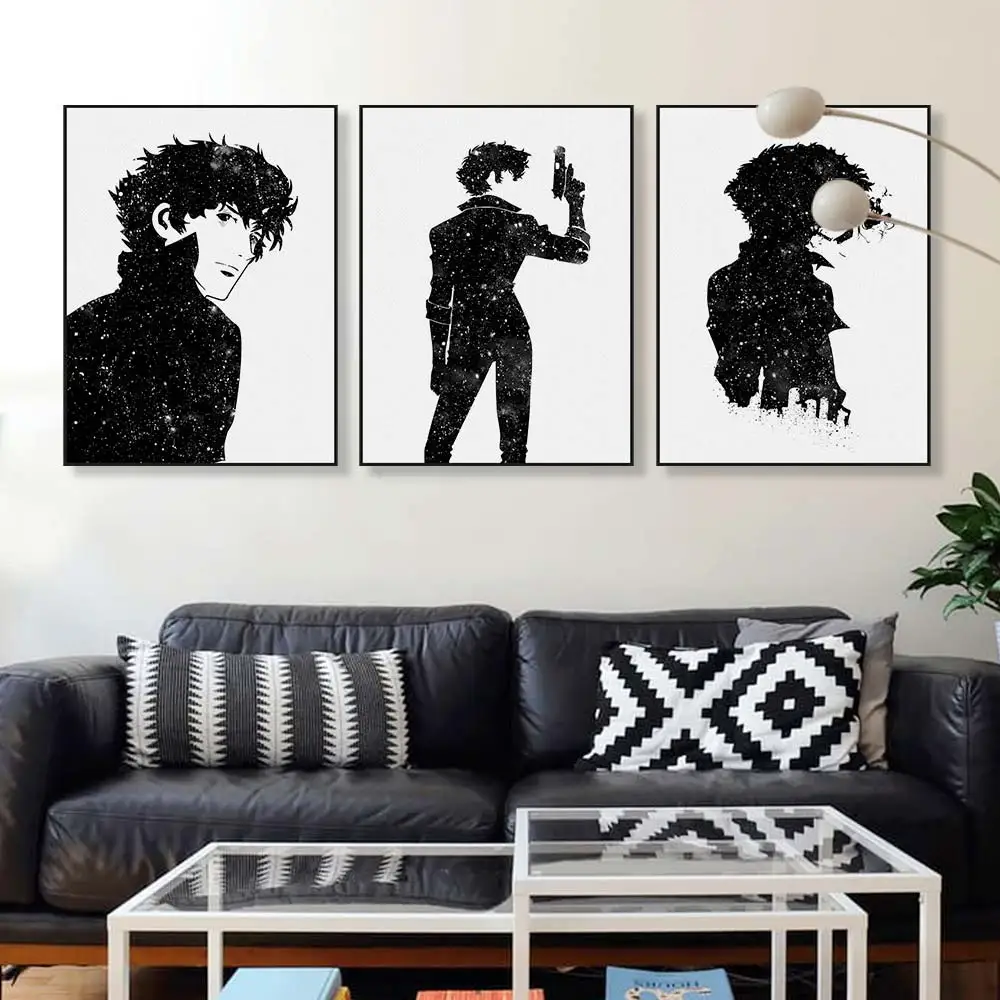 Современный акварельный минималистичный постер на холсте японское аниме