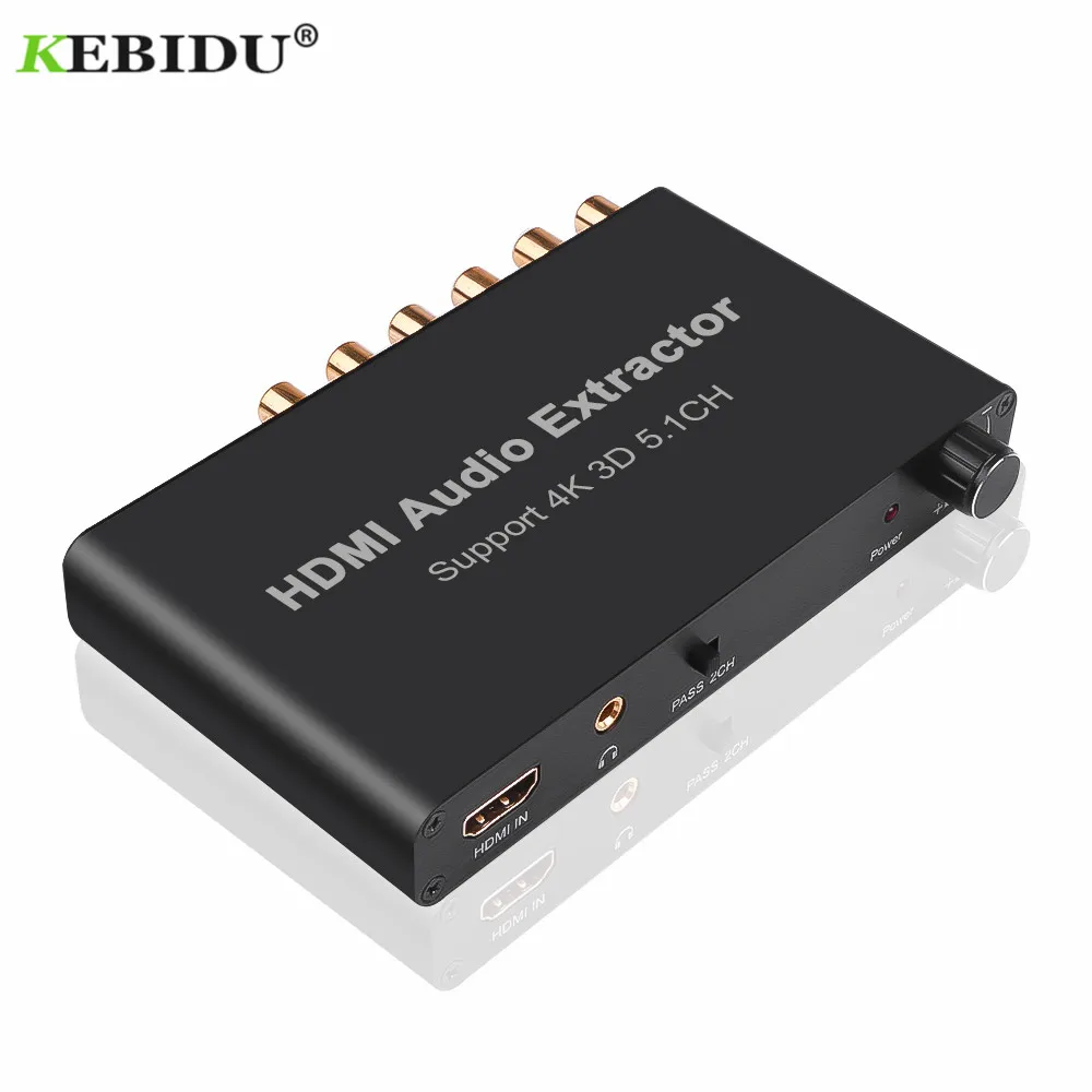 Kebidu 5.1CH HDMI совместимый аудио экстрактор декодирование коаксиальный к RCA AC3/DST to 5 1