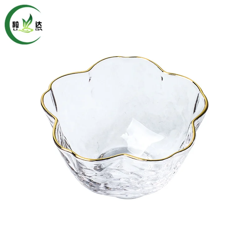 70 мл термостойкие Стекло Чай чашки с лепестками в форме золотой границы лодыжек