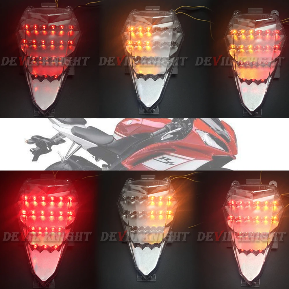 Мотоцикл светильник для Yamaha YZF R6 YZF-R6 06 07 Изменение светодиодный фонарь светильник мотоцикла тормозной светильник с светодиодный указатель поворота аксессуары