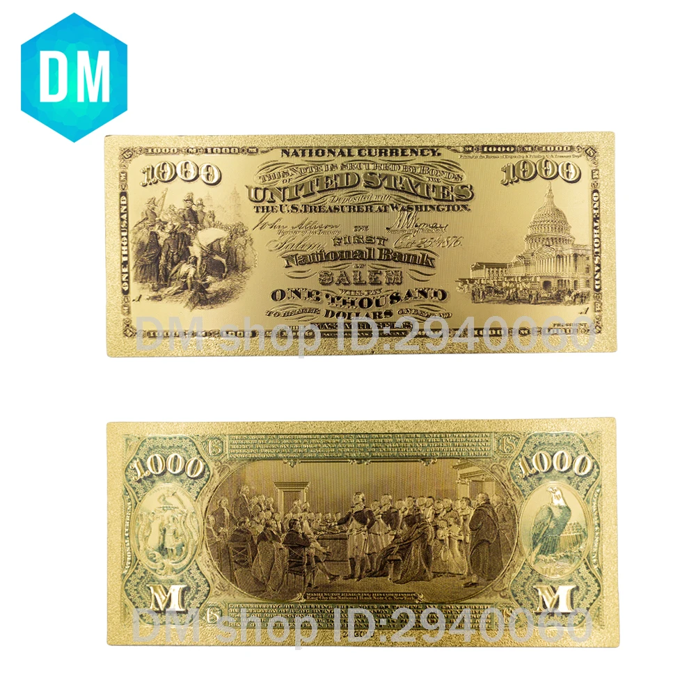 1875 год 24 К золото Фольга банкнот набор Бизнес Сувенирная Продукция 999 9 позолота