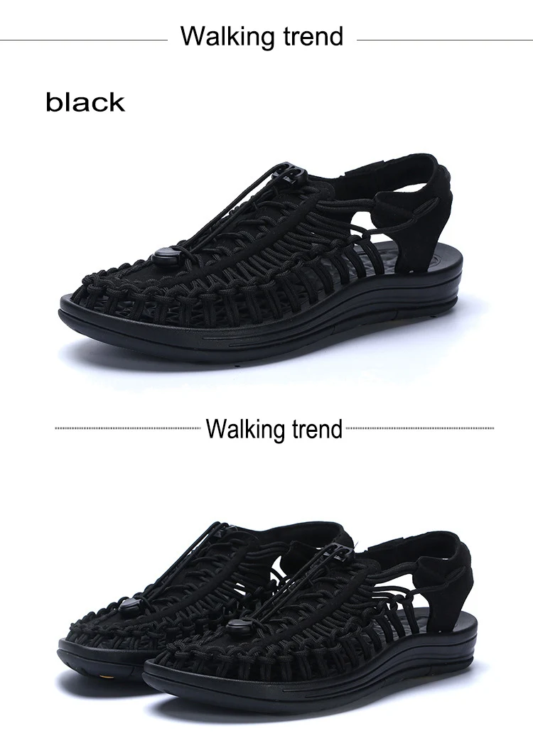 Новые летние Мужская пляжная обувь пара плетения сандалии Для Мужчин's пляжные сланцы на открытом воздухе Для Мужчин's Повседневное обувь, римские сандалии для Для мужчин и Для женщин