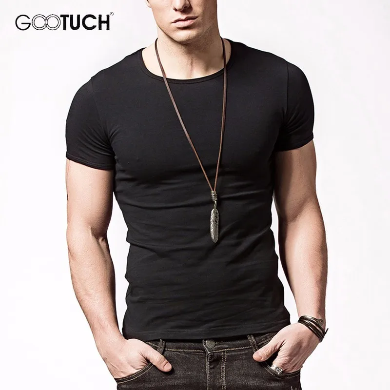 Мужская хлопковая майка размера плюс футболка с круглым вырезом и короткими