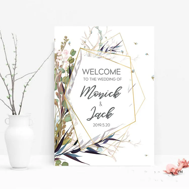 welcome board U Персонализированные холщовые украшения на день рождения, украшения на заказ, свадебные вывески - Цвет: welcome board U