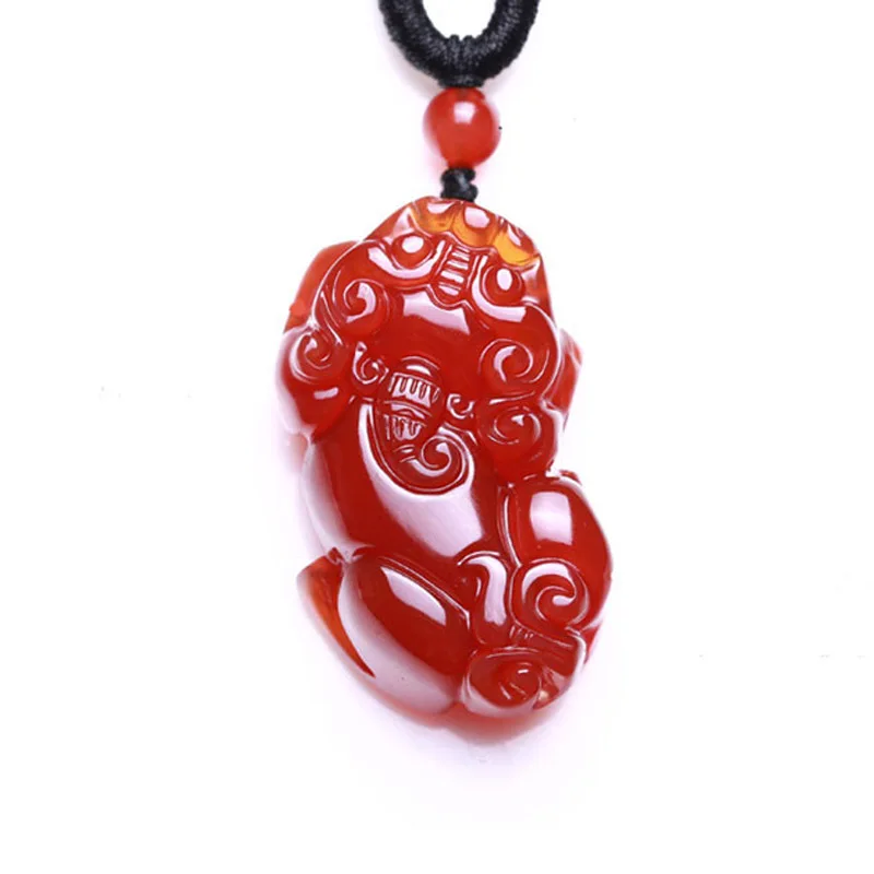 KYSZDL Горячая продажа натуральный красный камень кулон PIXIU ручной резной подарок