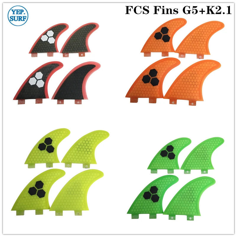 SUP весло для серфинга FCS плавники G5 + K2.1 Стеклопластиковая доска Quad Fin Quilhas Fin|surfboard