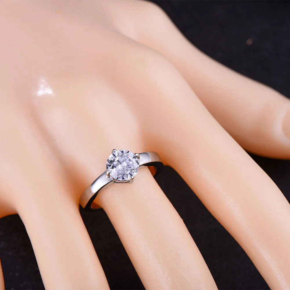 ZPAMS Classic Luxury Ring Silver Color Rings for Women CZ Stone Statement Wedding Engagement Stainless Steel Wholesale | Украшения и