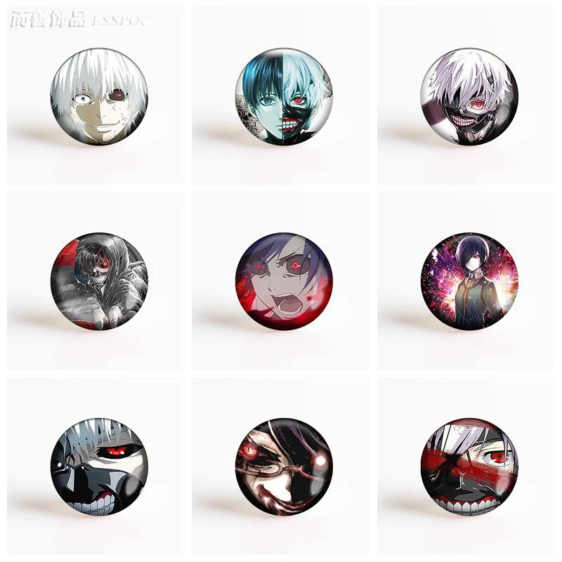 5 шт./лот Tokyo Ghoul Touka Kaneki Ken Kamishiro аниме стеклянный кабошон круглая фотография DIY