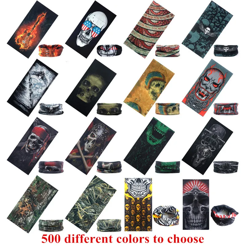 Черная маска с черепом бандана велосипед мотоцикл шарф на шею полумаска