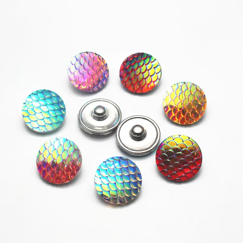 

Hot Sale 20pcs/lot Mixs Scale Snap Buttons Resin Snap Button Charms Fit 18mm/20mm DIY Ginger Snap Bracelet & Bangles Jewelry