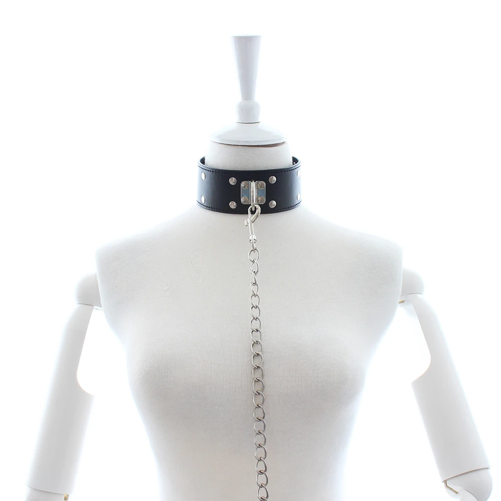 Мужской кожаный ошейник SM БДСМ секс игрушка для взрослых ожерелье с заклепками и