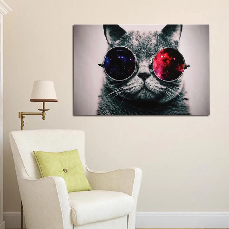 Безрамная Кошка Холст печать масло DIY Набор для рисования по номерам