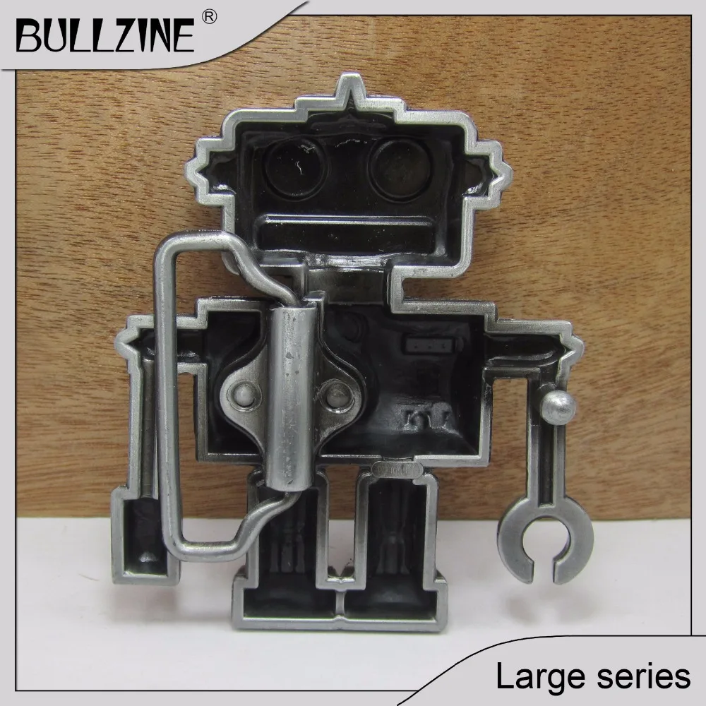 The Bullzine Robot belt buckle with black enamel pewter finish FP-02582 suitable for 4cm width | Дом и сад